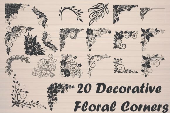 20 Decorative Floral Corners