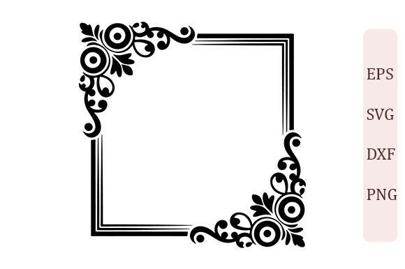 Floral Corner Frame SVG PNG