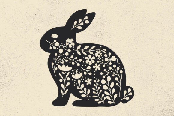 Floral Easter Bunny SVG Spring Rabbit