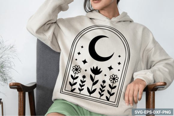Floral Moon Arch SVG, Boho SVG Design