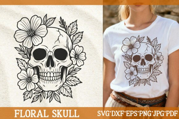 Floral Skull Line Art SVG Review