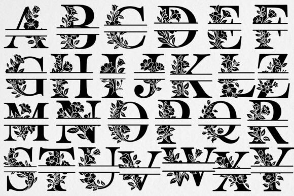 Floral Split Alphabet SVG Bundle Review