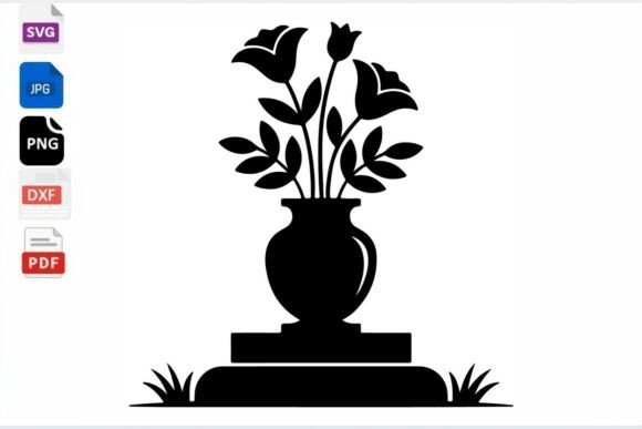 Floral Vase Silhouette SVG Bundle