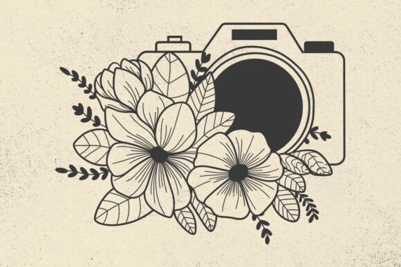 Flower Camera with Magnolia and Leaves