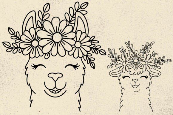 Flower Llama SVG File Review