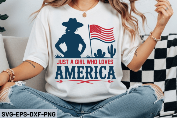 Just a Girl Who Loves America SVG Design
