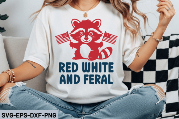 Red White and Feral SVG Design